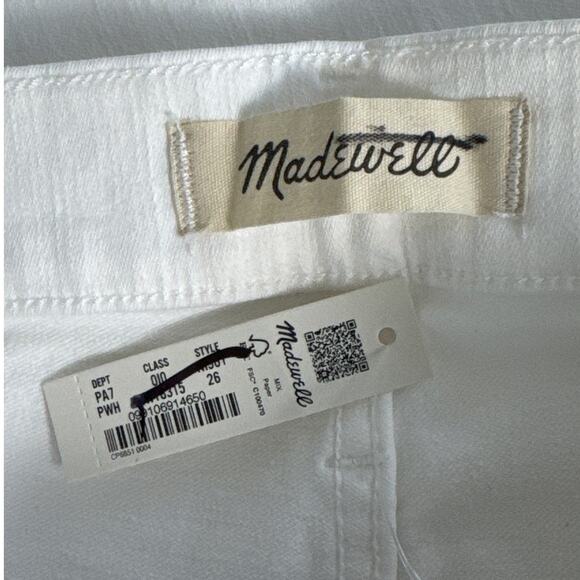 NWT Madewell Mid-Rise Kick Out Crop Jeans in Pure White Size 26 - Picture 6 of 15